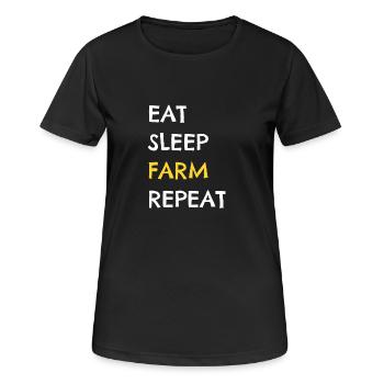 Landwirtschaft - Frauen T-Shirt atmungsaktiv - Schwarz - Vorne - AI Model Female 172 light (172cm)