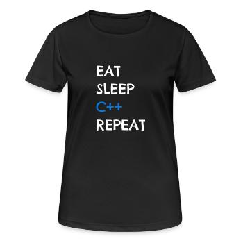 C++ - Women's Breathable T-Shirt - black - Front - AI Model Female 172 light (172cm)