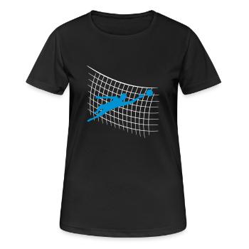 netz muster torwart torhueter halten fussball schi - Frauen T-Shirt atmungsaktiv - Schwarz - Vorne - AI Model Female 172 light (172cm)