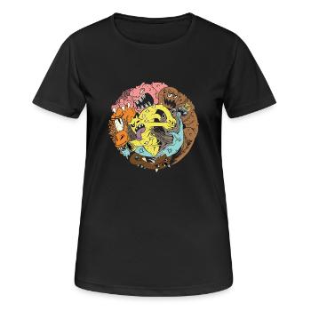 Monsterclub - Frauen T-Shirt atmungsaktiv - Schwarz - Vorne - AI Model Female 172 light (172cm)