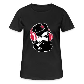 marx_star_ot_2color_bg - T-shirt respirant Femme - noir - Devant - AI Model Female 172 light (172cm)
