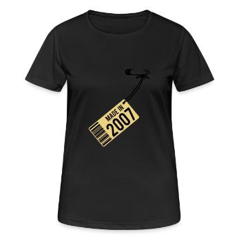 Anniversaire T-shirt 2007 - T-shirt respirant Femme - noir - Devant - AI Model Female 172 light (172cm)