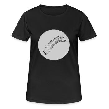 Long-neck Dino dinosaur dinosaur - Women's Breathable T-Shirt - black - Front - AI Model Female 172 light (172cm)