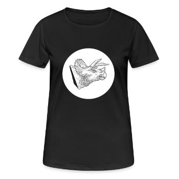 Dinosaure dinosaure Triceratops dinosaure - T-shirt respirant Femme - noir - Devant - AI Model Female 172 light (172cm)