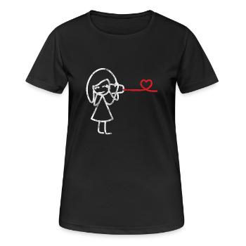 Partenaire-cadeau look chemise de partenariat de relation - T-shirt respirant Femme - noir - Devant - AI Model Female 172 light (172cm)
