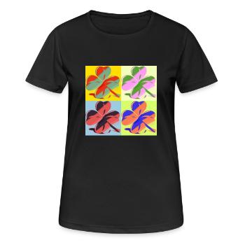 Kleeblatt - Frauen T-Shirt atmungsaktiv - Schwarz - Vorne - AI Model Female 172 light (172cm)