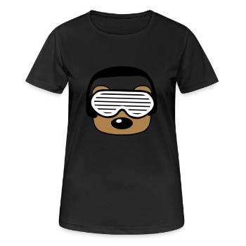 gesicht kopf feiern party dj kopfhoerer musik spas - Frauen T-Shirt atmungsaktiv - Schwarz - Vorne - AI Model Female 172 light (172cm)