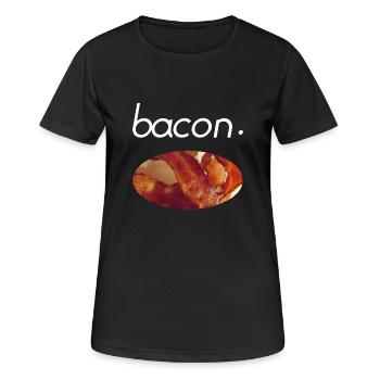 Bacon Foodie Foodlover Essen Geschenk Geschenkidee - Frauen T-Shirt atmungsaktiv - Schwarz - Vorne - AI Model Female 172 light (172cm)