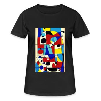 Art abstrait - T-shirt respirant Femme - noir - Devant - AI Model Female 172 light (172cm)