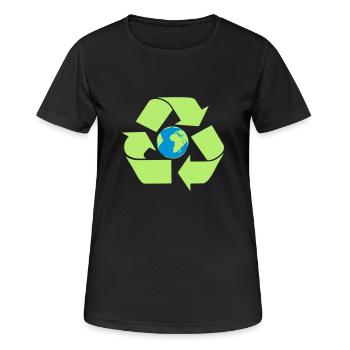 Terre de recyclage - T-shirt respirant Femme - noir - Devant - AI Model Female 172 light (172cm)