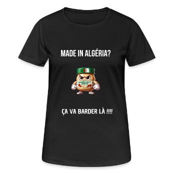Made in algeria écriture blanche - T-shirt respirant Femme - noir - Devant - AI Model Female 172 light (172cm)