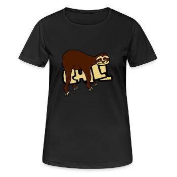 chill paresseux se détendre muede se détendre haengen sc - T-shirt respirant Femme - noir - Devant - AI Model Female 172 light (172cm)