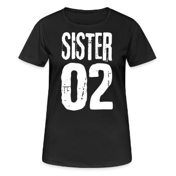 Sister 01 Schwester 02 Schwestern Freundinnen cool - Frauen T-Shirt atmungsaktiv - Schwarz - Vorne - AI Model Female 172 light (172cm)