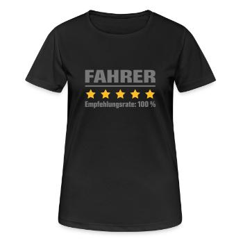 Recommandé à 100 pour cent - conducteur - T-shirt respirant Femme - noir - Devant - AI Model Female 172 light (172cm)