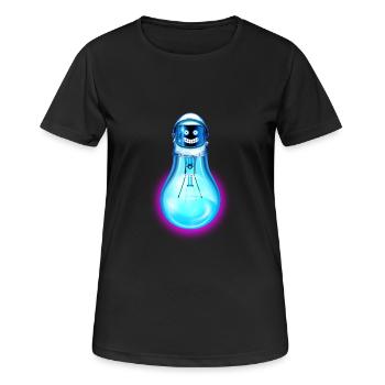 ASTROBULB - Frauen T-Shirt atmungsaktiv - Schwarz - Vorne - AI Model Female 172 light (172cm)