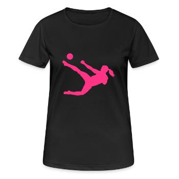 Frauenfußball - Frauen T-Shirt atmungsaktiv - Schwarz - Vorne - AI Model Female 172 light (172cm)