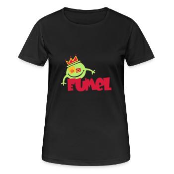 EUMEL - Frauen T-Shirt atmungsaktiv - Schwarz - Vorne - AI Model Female 172 light (172cm)