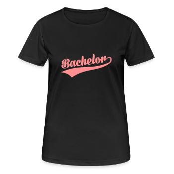 Bachelor - Frauen T-Shirt atmungsaktiv - Schwarz - Vorne - AI Model Female 172 light (172cm)