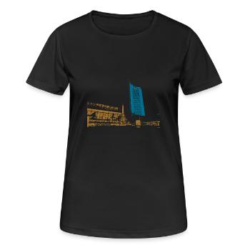 Leipzig Gewandhaus Uni Riese Geschenkidee - Frauen T-Shirt atmungsaktiv - Schwarz - Vorne - AI Model Female 172 light (172cm)