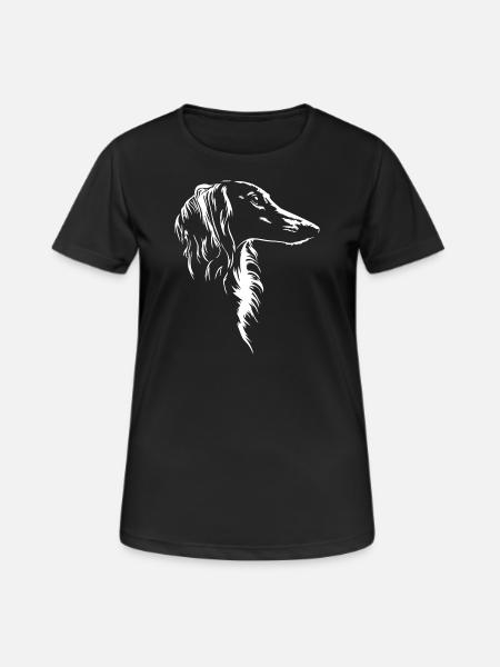 Saluki Silhouette Hunde Hund Wilsigns - Frauen T-Shirt atmungsaktiv - Schwarz