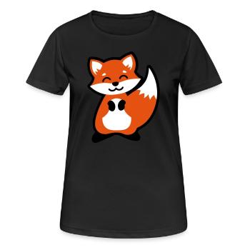 Tierkind Fuchs Geschenkidee animal child fox gift - Frauen T-Shirt atmungsaktiv - Schwarz - Vorne - AI Model Female 172 light (172cm)