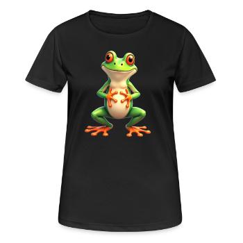 frog funny tree frog red-eyed tree frog - Women's Breathable T-Shirt - black - Front - AI Model Female 172 light (172cm)