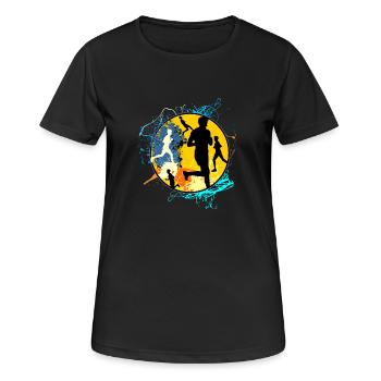 Running Sport Jogger Recreational Sports Gift Running - Women's Breathable T-Shirt - black - Front - AI Model Female 172 light (172cm)