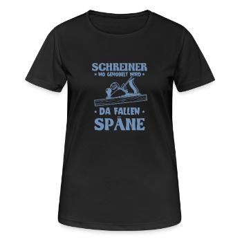 Schreiner wo gehobelt wird da Fallen Späne - Frauen T-Shirt atmungsaktiv - Schwarz - Vorne - AI Model Female 172 light (172cm)
