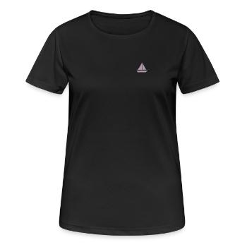 Minimalist Sailing Dinghy Silhouette Captain - Women's Breathable T-Shirt - black - Front - AI Model Female 172 light (172cm)