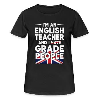 Englischlehrer Englisch Lehrer Noten lustig - Frauen T-Shirt atmungsaktiv - Schwarz - Vorne - AI Model Female 172 light (172cm)