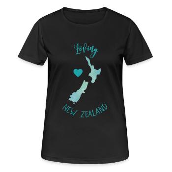 Neuseeland - Frauen T-Shirt atmungsaktiv - Schwarz - Vorne - AI Model Female 172 light (172cm)
