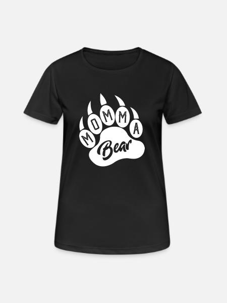 Momma Bear - Mama Bär Familie Muttertag Liebe Tier - Dame T-shirt svedtransporterende - sort
