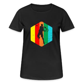 tennis - T-shirt respirant Femme - noir - Devant - AI Model Female 172 light (172cm)