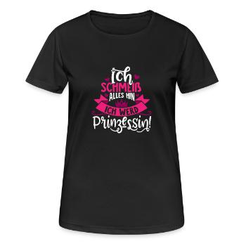 Je jette tout et devient une princesse - T-shirt respirant Femme - noir - Devant - AI Model Female 172 light (172cm)