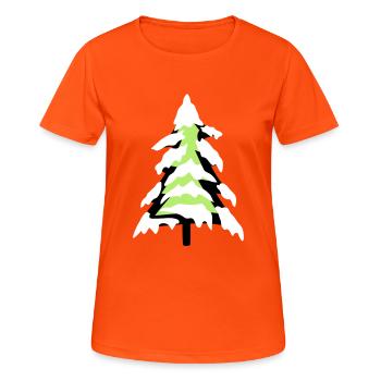 snow cold christmas tree fir tree fir stars - Women's Breathable T-Shirt - neon orange - Front - AI Model Female 172 dark (172cm)