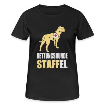 634 Rettungshunde STAFFel - Frauen T-Shirt atmungsaktiv - Schwarz - Vorne - AI Model Female 172 light (172cm)