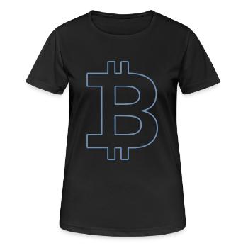 Bitcoin Logo Silhouette Digital Currency - Women's Breathable T-Shirt - black - Front - AI Model Female 172 light (172cm)