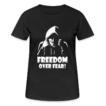 Freedom Over Fear Anonymous - Women's Breathable T-Shirt - black - Front - AI Model Female 172 light (172cm)
