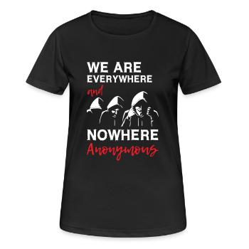 We Are Everywhere and Nowhere Anonymous - Women's Breathable T-Shirt - black - Front - AI Model Female 172 light (172cm)
