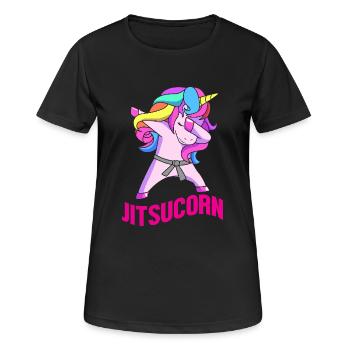 Jiu Jitsu Selbstverteidigung - Frauen T-Shirt atmungsaktiv - Schwarz - Vorne - AI Model Female 172 light (172cm)