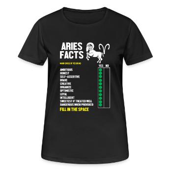 Sternzeichen Widder - Frauen T-Shirt atmungsaktiv - Schwarz - Vorne - AI Model Female 172 light (172cm)