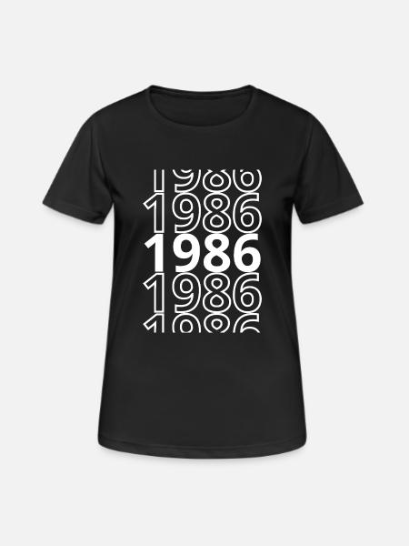 1986 1986 1986 - T-shirt respirant Femme - noir