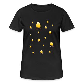 Alarme de poussin - T-shirt respirant Femme - noir - Devant - AI Model Female 172 light (172cm)