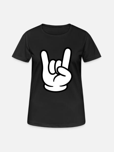 Hand Comic Party Sign - Vrouwen T-shirt ademend actief - zwart