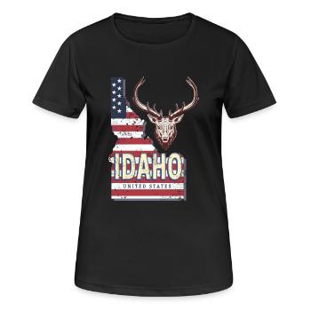 Idaho États-Unis Vintage USA Souvenir - T-shirt respirant Femme - noir - Devant - AI Model Female 172 light (172cm)