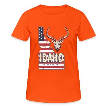 Idaho États-Unis Vintage USA Souvenir - T-shirt respirant Femme - orange néon - Devant - AI Model Female 172 dark (172cm)