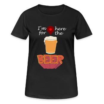 Je suis ici pour la bière - T-shirt respirant Femme - noir - Devant - AI Model Female 172 light (172cm)