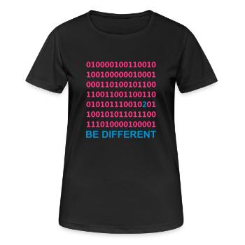 Be Different - Être différent - Binaire - - T-shirt respirant Femme - noir - Devant - AI Model Female 172 light (172cm)