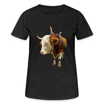 viande de vache vache boeuf d'un animal - T-shirt respirant Femme - noir - Devant - AI Model Female 172 light (172cm)