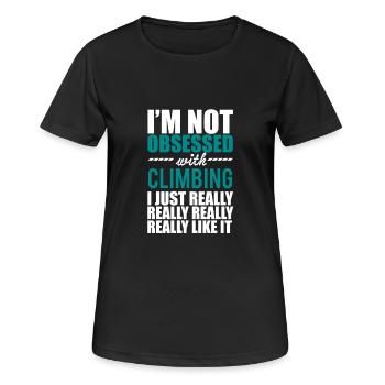 grimpeurs cadeaux - escalade Boulder Bouldering - T-shirt respirant Femme - noir - Devant - AI Model Female 172 light (172cm)